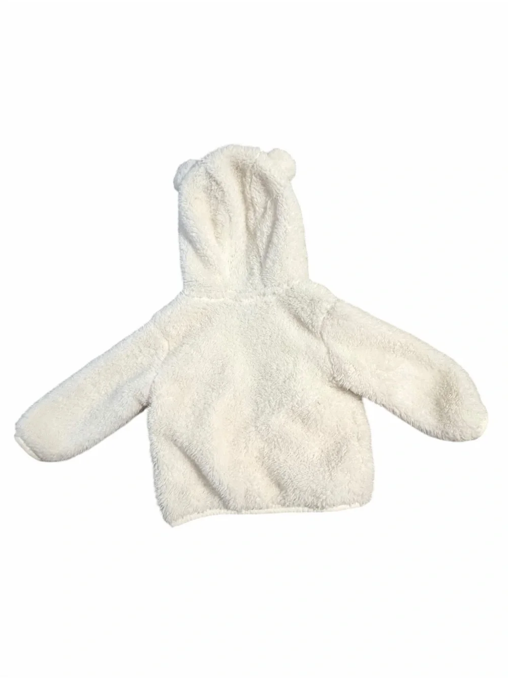 Old Navy Cream Plush Bear-Ear Zip Jacket for Kids 6-12M